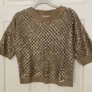 Michael Kors Sequin Beige Sweater in XXS